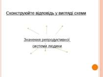 Сконструюйте відповідь у вигляді схеми Значення репродуктивної системи людини