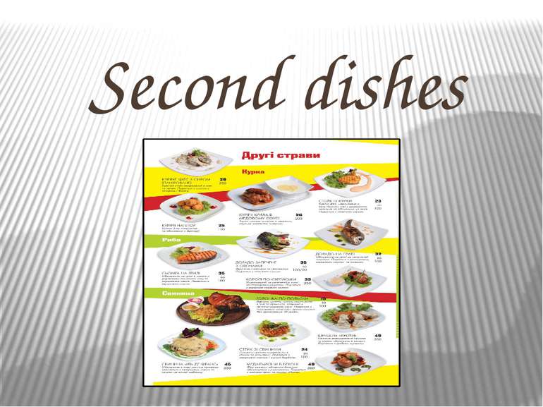 Second dishes
