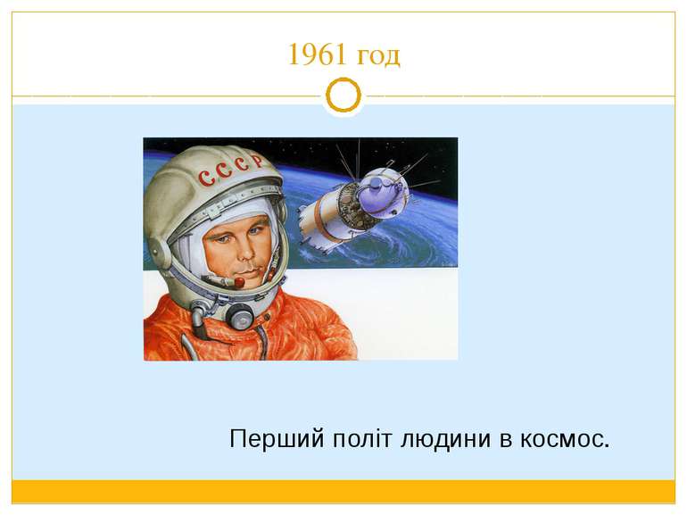 1961 год  Перший політ людини в космос.