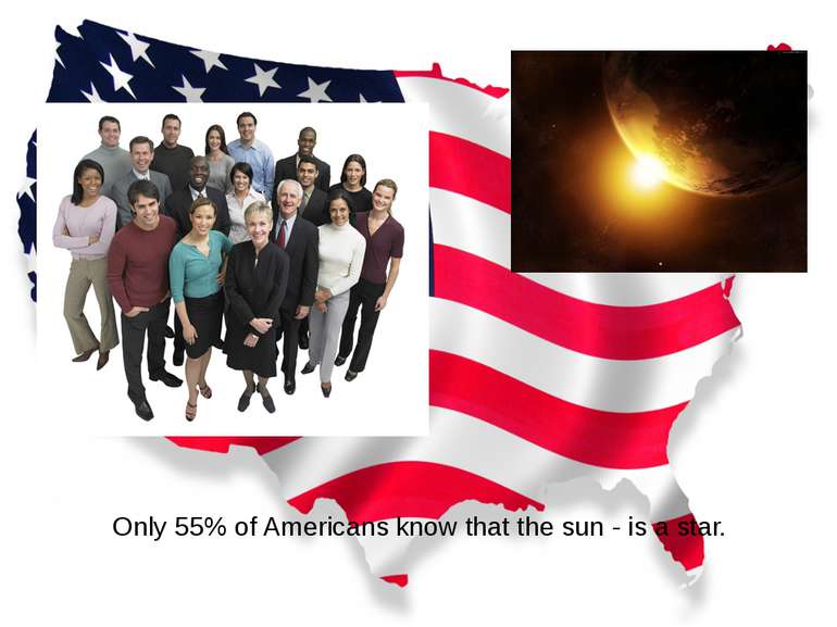 Only 55% of Americans know that the sun - is a star.