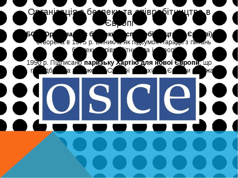 Організація з безпеки та співробітництва в Європі ОБСЄ (Організація з безпеки...