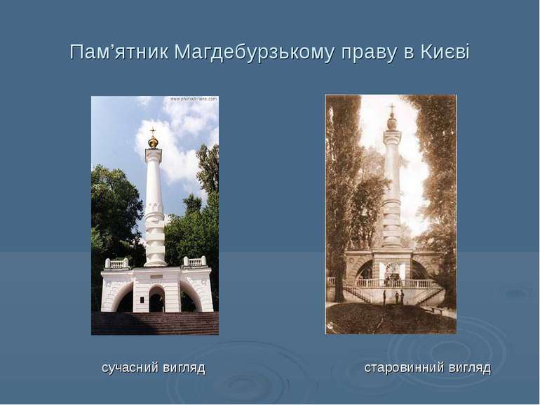Пам’ятник Магдебурзькому праву в Києві сучасний вигляд старовинний вигляд