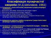 Класифікація пухирчастої хвороби (М.Д.Шеклаков, 1961) А. Пухирчатка з акантол...