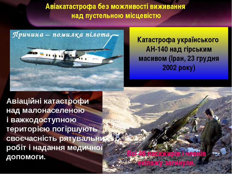 Катастрофа українського АН-140 над гірським масивом (Іран, 23 грудня 2002 рок...