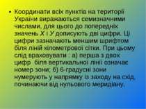 Координати всіх пунктів на території України виражаються семизначними числами...