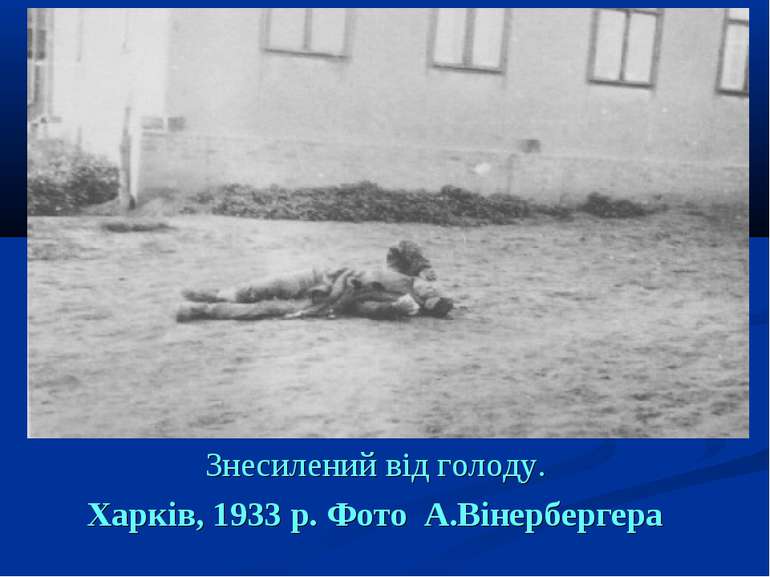 Знесилений від голоду. Харків, 1933 р. Фото А.Вінербергера
