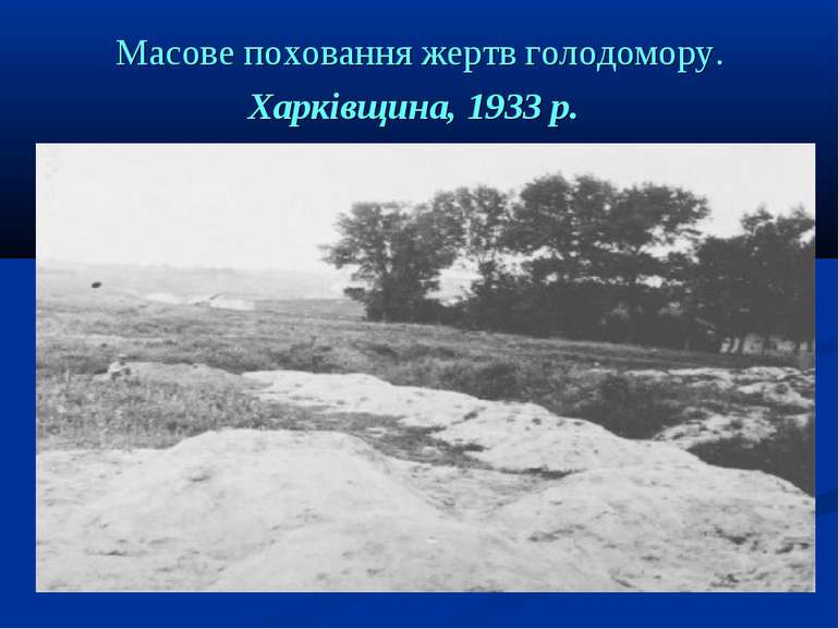 Масове поховання жертв голодомору. Харківщина, 1933 р.