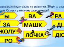 - Пташки розтягнули слова на шматочки. Збери ці слова і запиши. Скільки у кож...