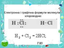 Електронна і графічна формули молекули хлороводню: