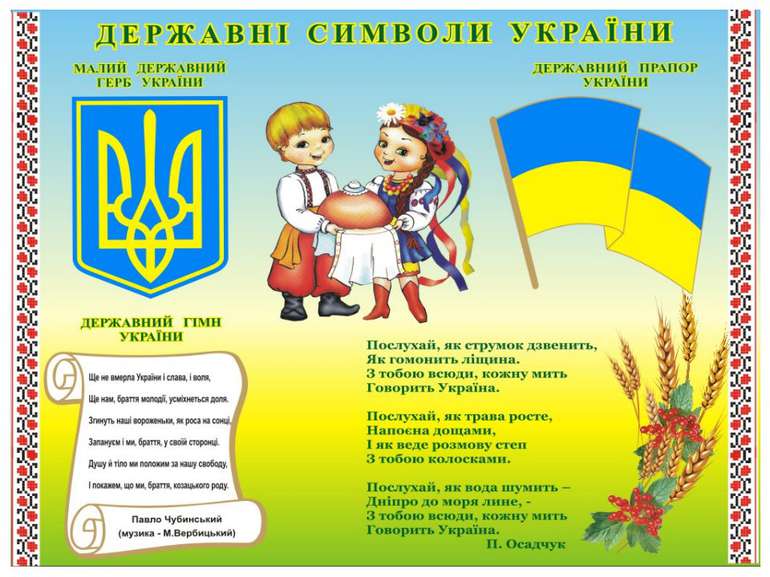 Державні символи України - презентація з я і Україна