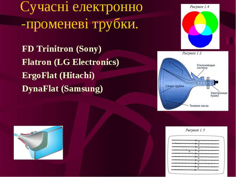 Сучасні електронно-променеві трубки. FD Trinitron (Sony) Flatron (LG Electron...
