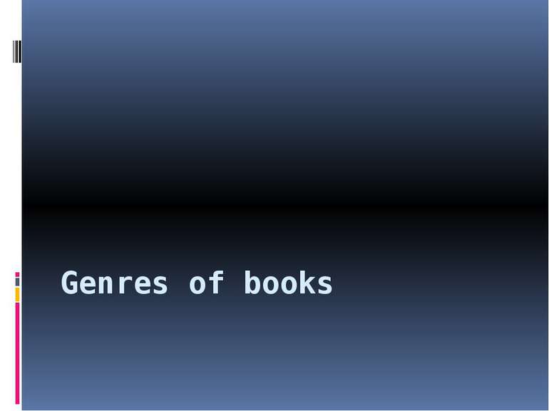Genres of books