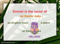Simnel is the name of an English town a game an Easter cake an Easter cake