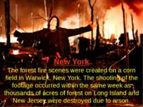 New York The forest fire scenes were created on a corn field in Warwick, New ...