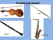 violin flute clarinet saxophone Musical instruments