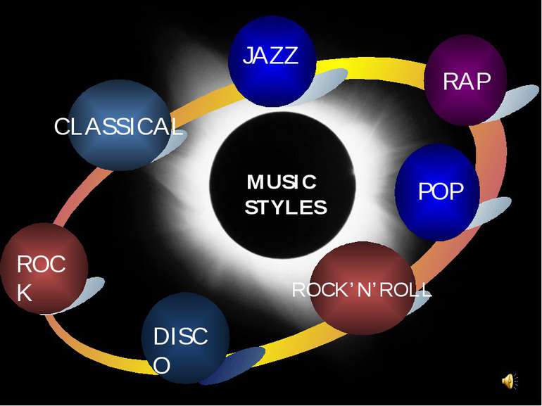 ROCK’N’ROLL JAZZ POP DISCO ROCK CLASSICAL RAP MUSIC STYLES