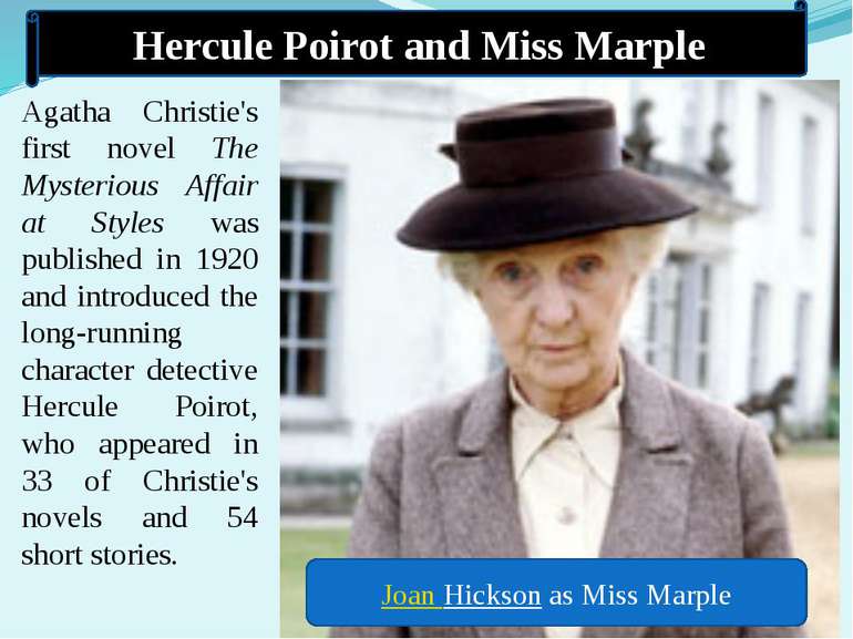 Hercule Poirot and Miss Marple Agatha Christie's first novel The Mysterious A...