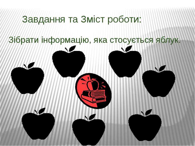 Завдання та Зміст роботи: Зібрати інформацію, яка стосується яблук.