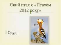 Одуд Який птах є «Птахом 2012 року»