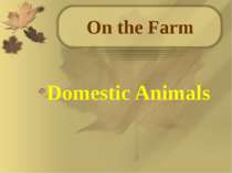 On the Farm Domestic Animals