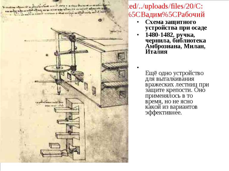 Схема защитного устройства при осаде 1480-1482, ручка, чернила, библиотека Ам...