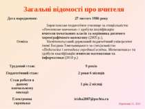 Загальні відомості про вчителя Пєрмінова І.О., 2010