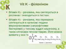 Вітамін K1 - речовина, яка синтезується в рослинах і знаходиться в листках. В...