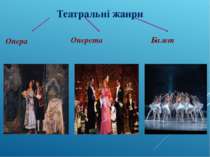 Театральні жанри Опера Оперета Балет