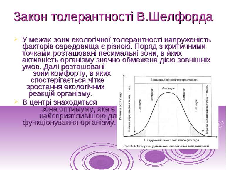 Закон толерантности шелфорда презентация