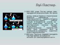 У 1860-1862 роках Пастер вивчав само- зародження мікроорганізмів. Він провів ...