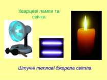 Штучні теплові джерела світла Кварцеві лампи та свічка