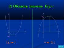 2) Область значень Е(у) : у у х х у b y b y b ; 8 ) (- 8 ; у b 0 0 Зміст