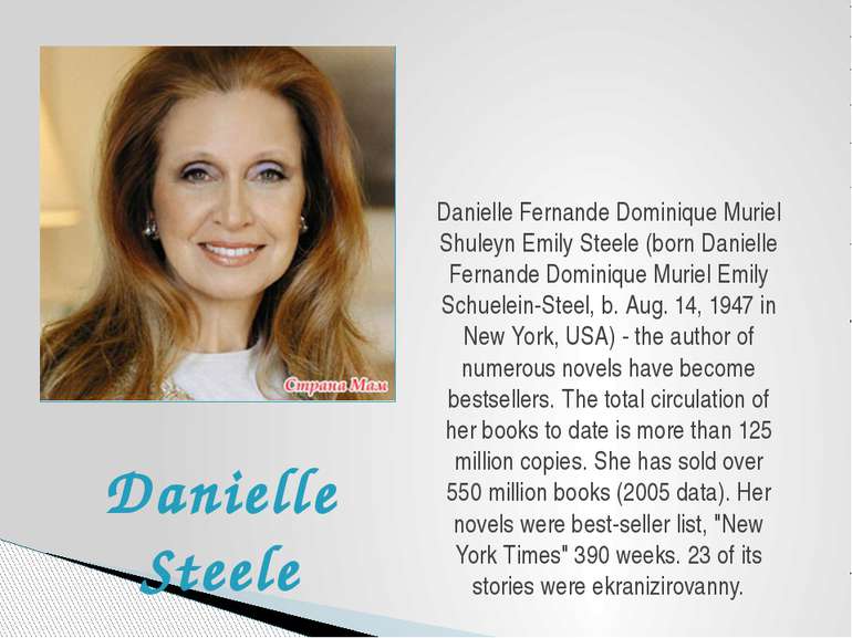 Danielle Fernande Dominique Muriel Shuleyn Emily Steele (born Danielle Fernan...
