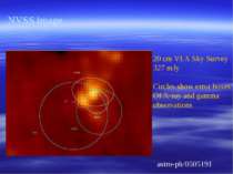astro-ph/0505191 NVSS image 20 cm VLA Sky Survey 327 mJy Circles show error b...