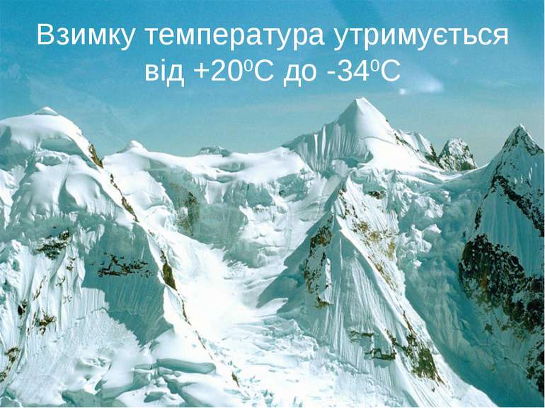 Взимку температура утримується від +200С до -340С