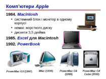 1984. Macintosh системний блок і монітор в одному корпусі немає жорсткого дис...