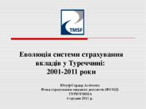 Еволюція системи страхування вкладів у Туреччині: 2001-2011 роки Юсуф Сердар ...