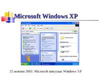 Microsoft Windows XP 25 жовтня 2001: Microsoft випускає Windows XP