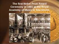 The first Nobel Prize Award Ceremony in 1901 at the Royal Academy of Music in...