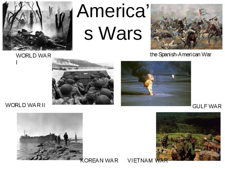 America’s Wars WORLD WAR I WORLD WAR II KOREAN WAR VIETNAM WAR GULF WAR the S...