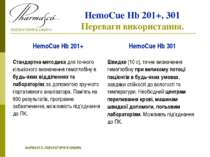 HemoCue Hb 201+, 301 Переваги використання. ФАРМАСКО. ЛАБОРАТОРІЯ В КИШЕНІ.
