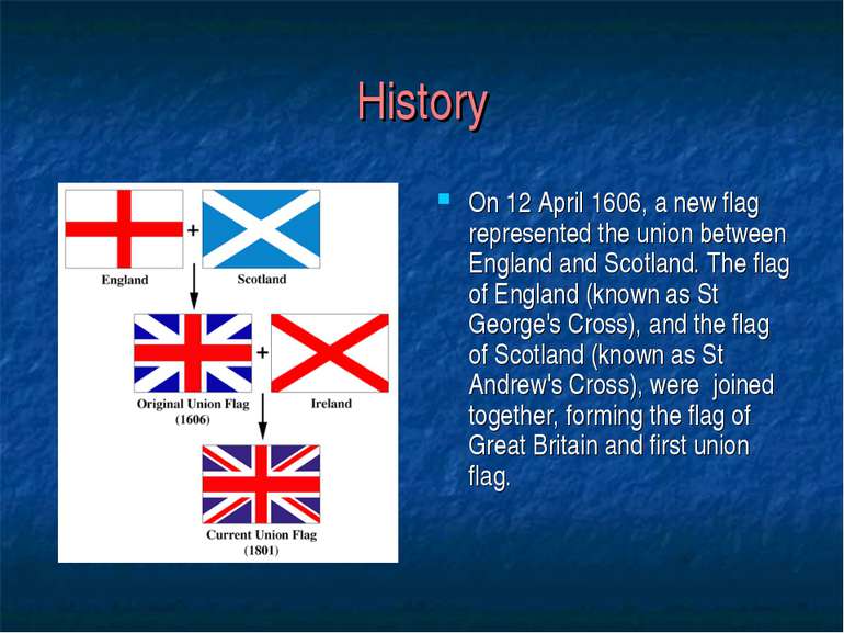 History On 12 April 1606, a new flag represented the union between England an...