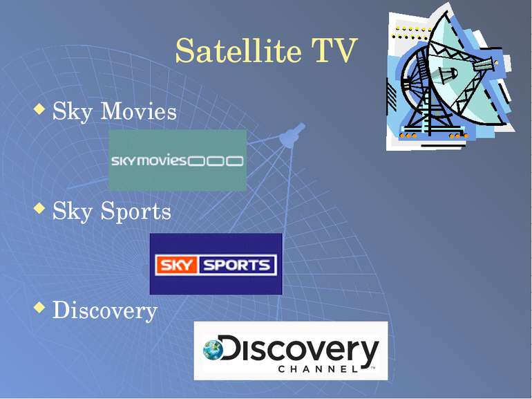 Satellite TV Sky Movies Sky Sports Discovery