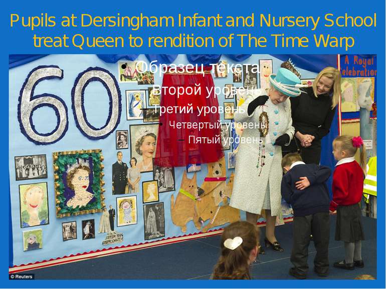 Pupils at Dersingham Infant and Nursery School treat Queen to rendition of Th...