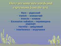 There are some new words and expressions from the text Rare – рідкісний Vanis...
