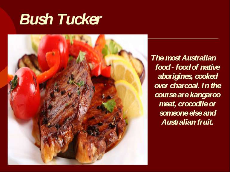 Bush Tucker The most Australian food - food of native aborigines, cooked over...