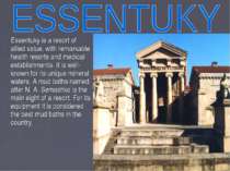 Essentuky is a resort of allied value, with remarkable health resorts and med...