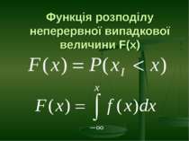 Функція розподілу неперервної випадкової величини F(x)