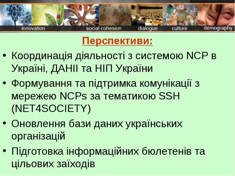 Перспективи: Координація діяльності з системою NCP в Україні, ДАНІІ та НІП Ук...