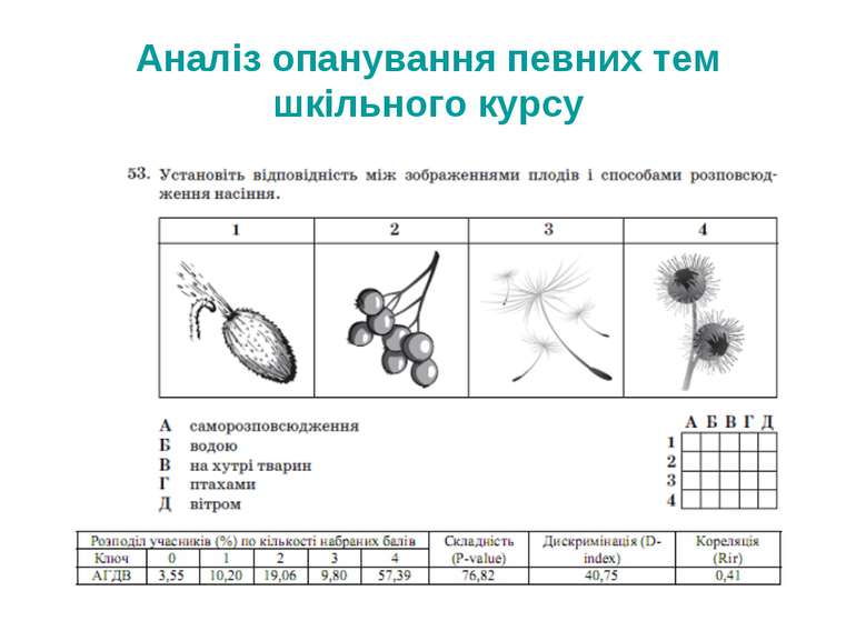 Аналіз опанування певних тем шкільного курсу